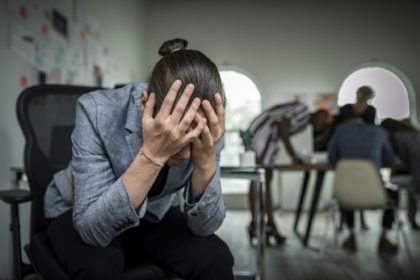 Man having an anxiety attack